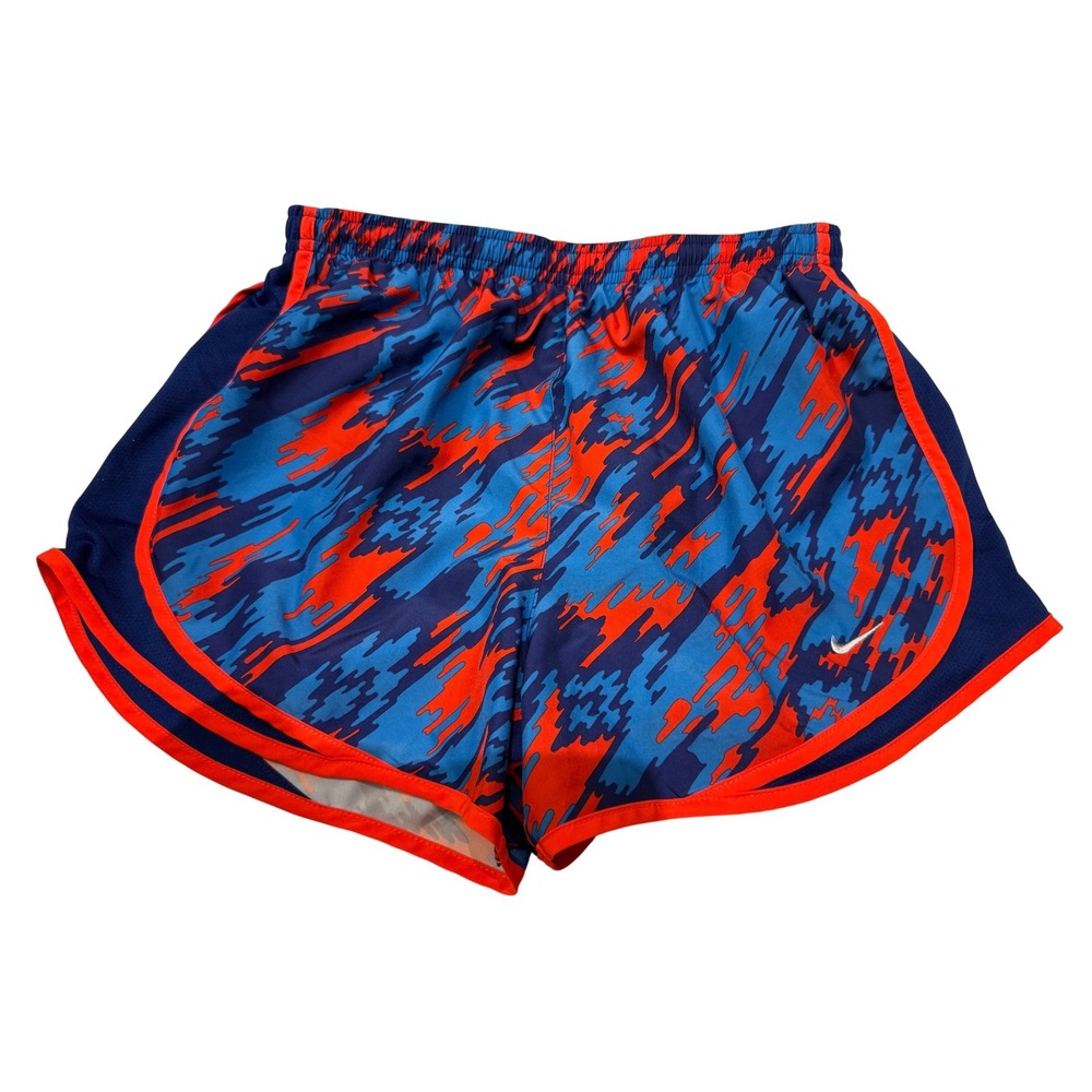 Nike Tempo Womens Running Shorts Medium‎ Blue Red/Orange Dri-FIT Lined